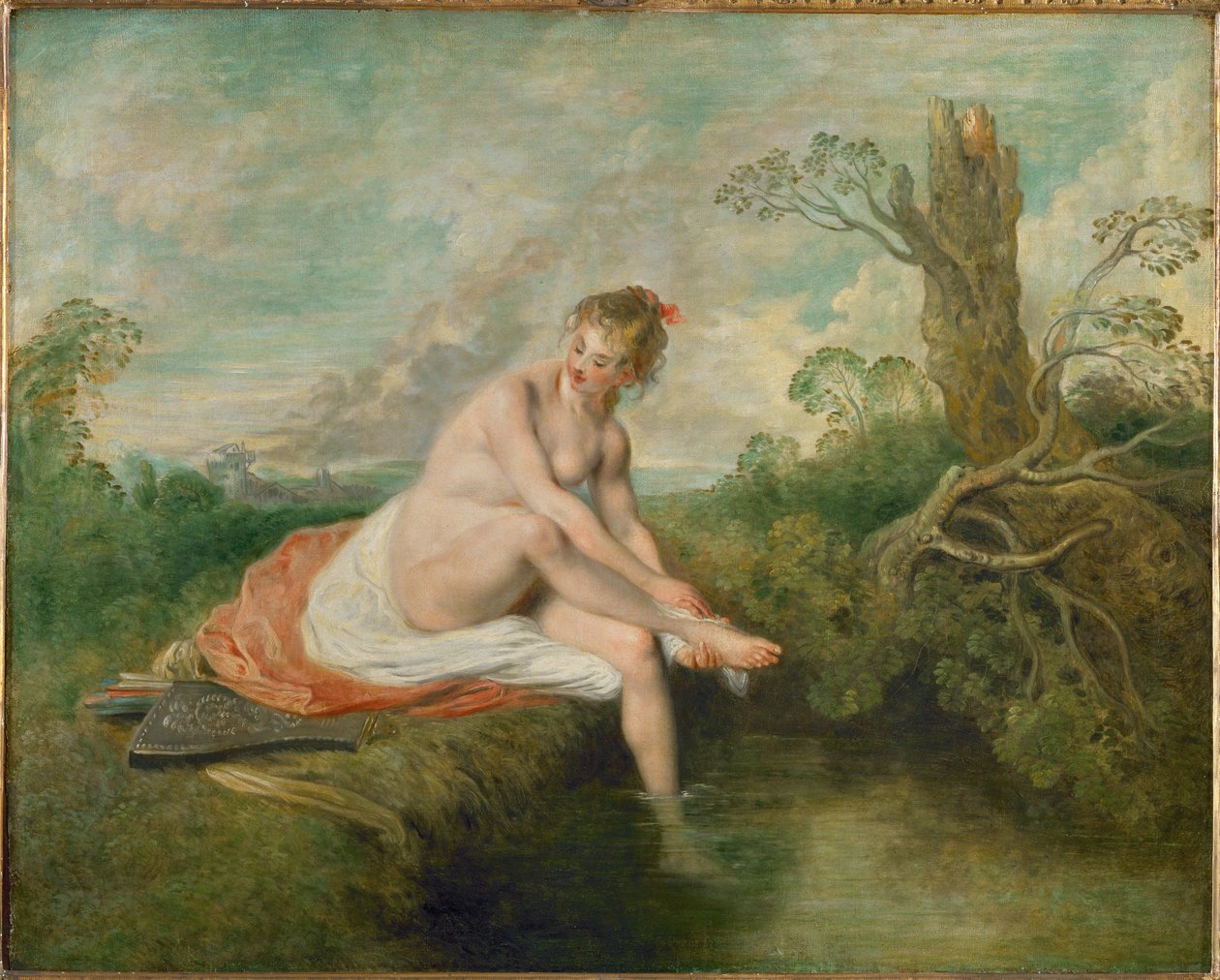 Diane au bain - Koupající se Diana... od Jean Antoine Watteau