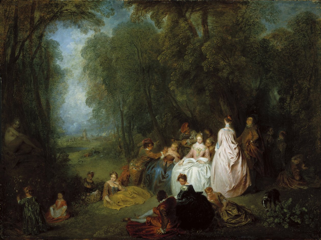 Zahradní slavnost od Jean Antoine Watteau