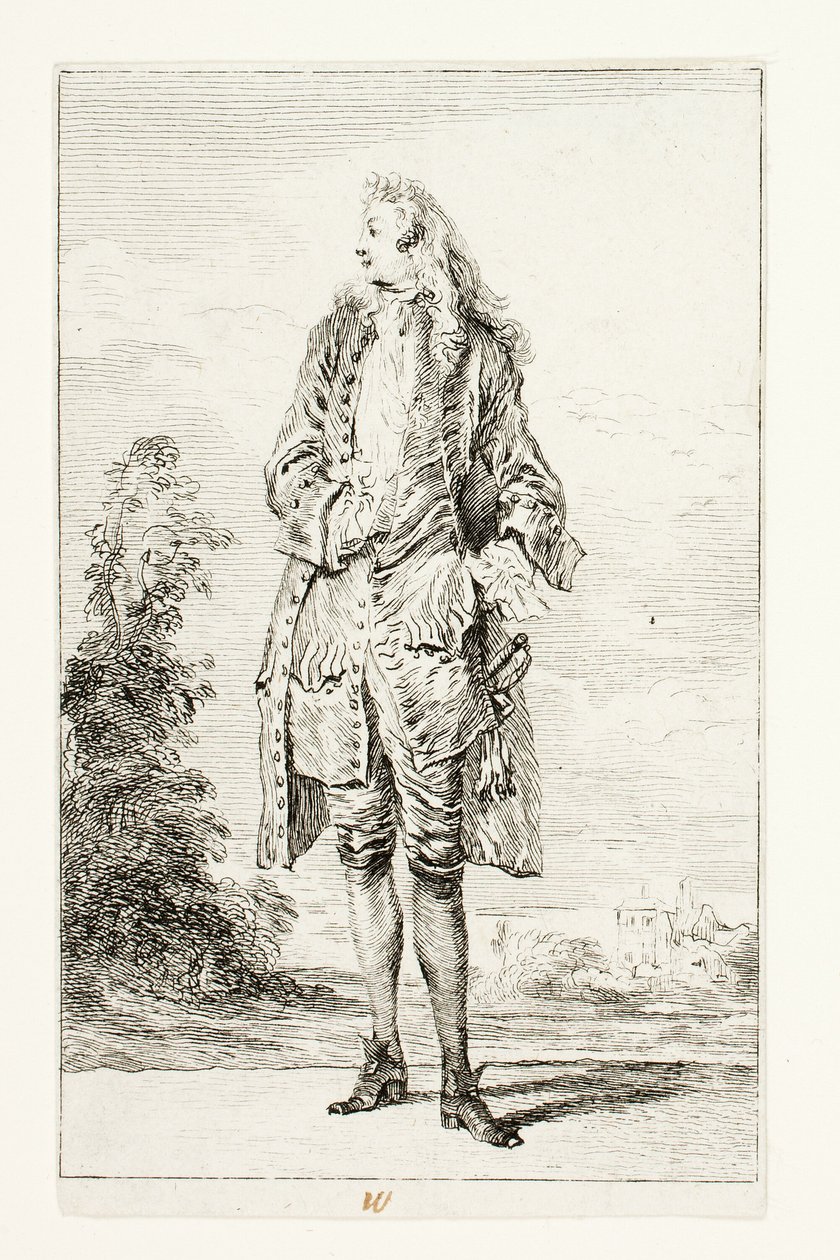 Pánové, ruku ve vestě od Jean Antoine Watteau