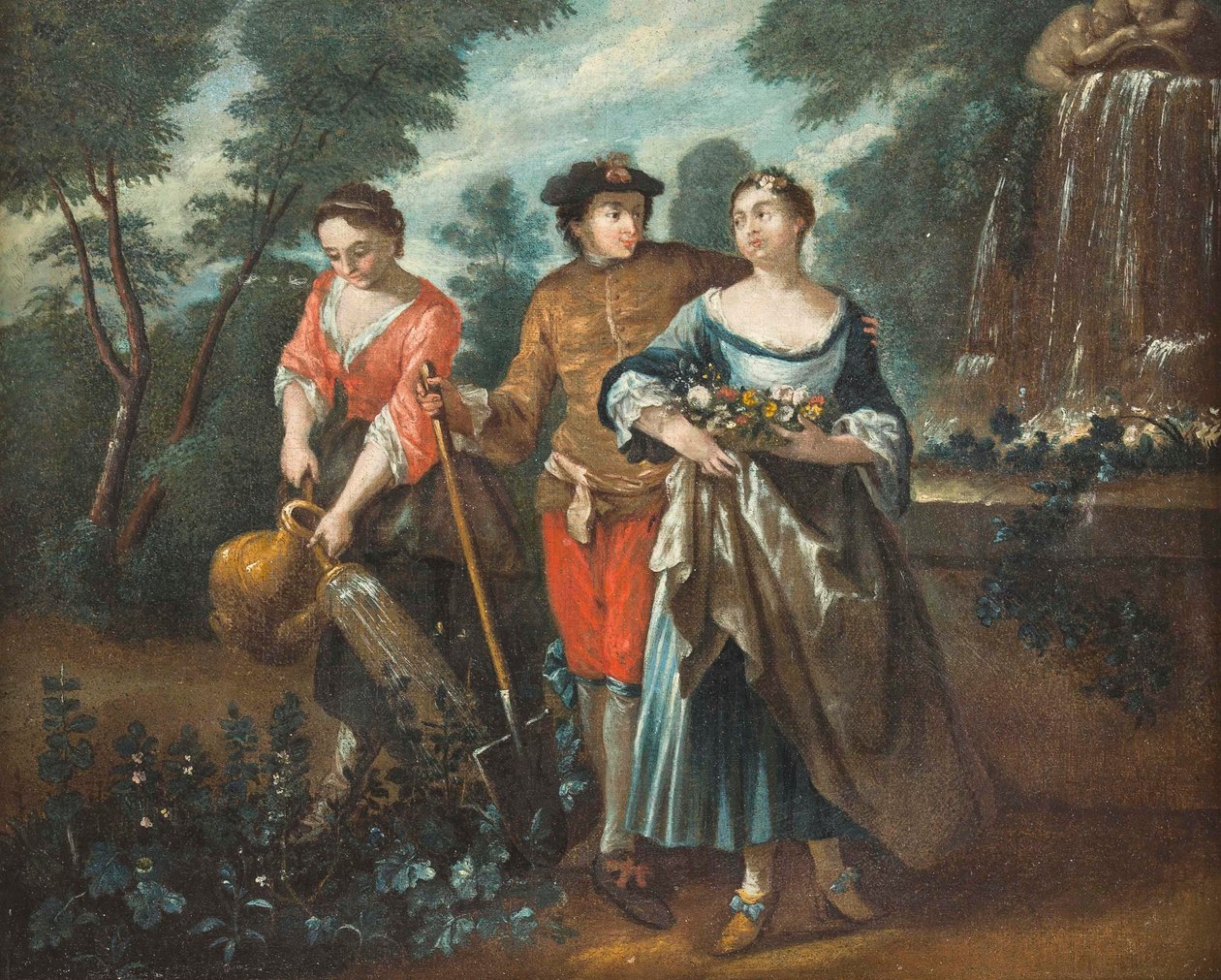 Německy: Škola Noble love couple od Jean Antoine Watteau