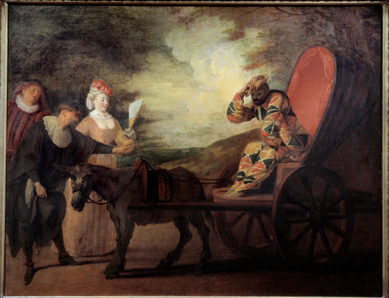 Harlekýn (Arlecchino) měsíční císař. Obraz Jean Antoine Watteau (1684-1721) od Jean Antoine Watteau