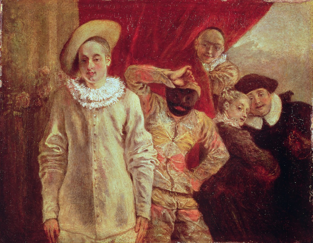 Harlekýn, Pierrot a Scapin, herci z Commedia dell