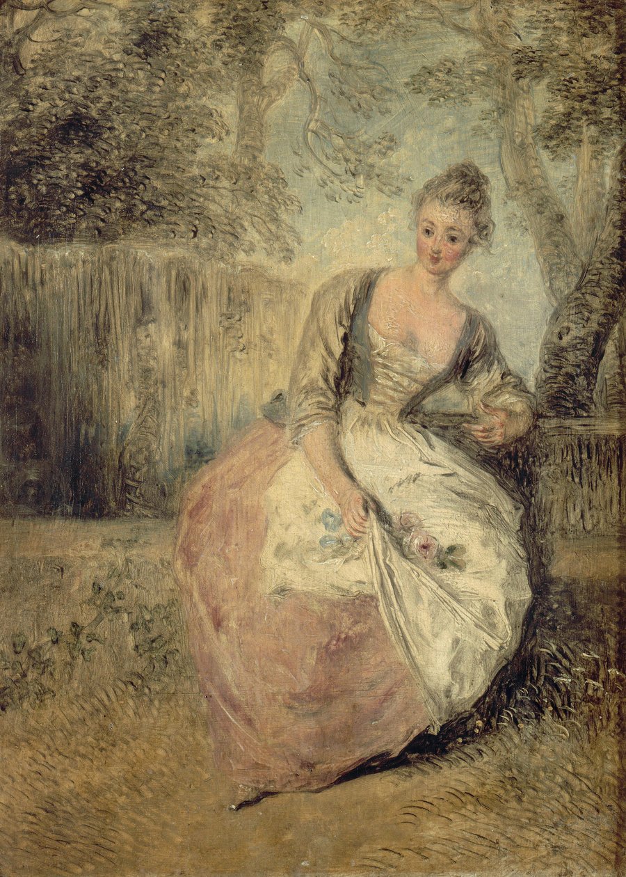Kudlanka starostlivá, 1716-1720 od Jean Antoine Watteau