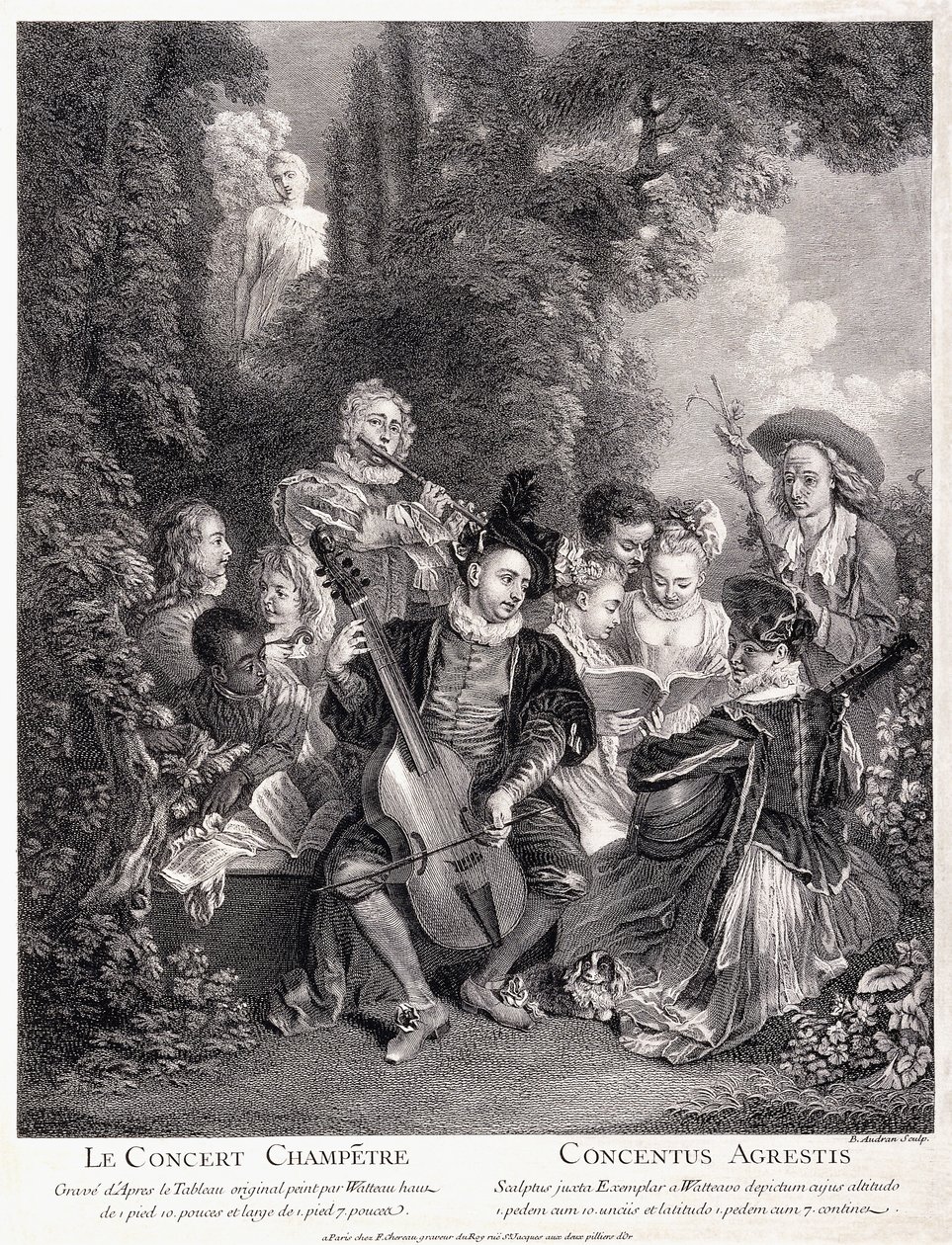 Venkovský koncert, 1735 od Jean Antoine Watteau