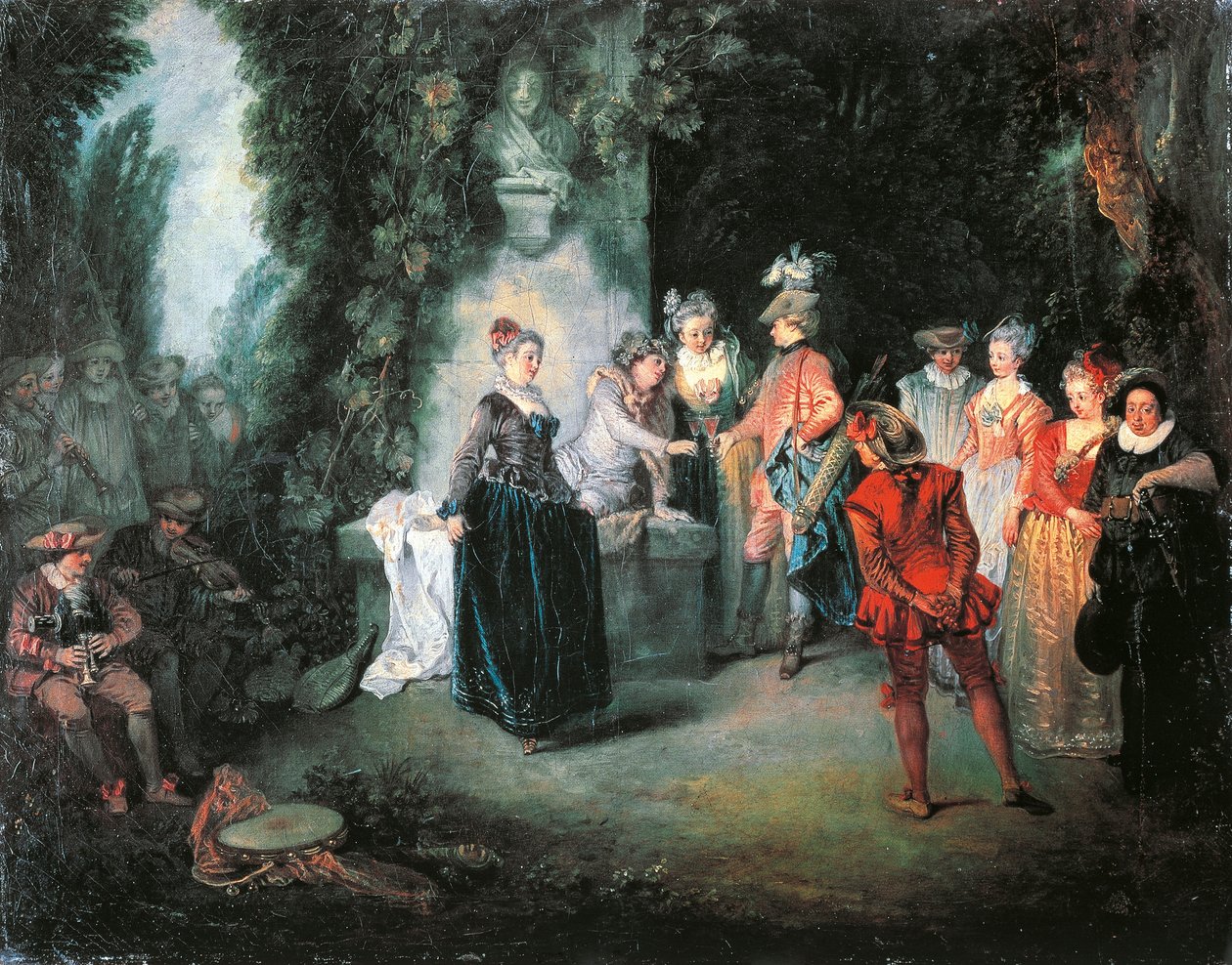 Láska ve francouzském divadle, Jean-Antoine Watteau (1684-1721) od Jean Antoine Watteau