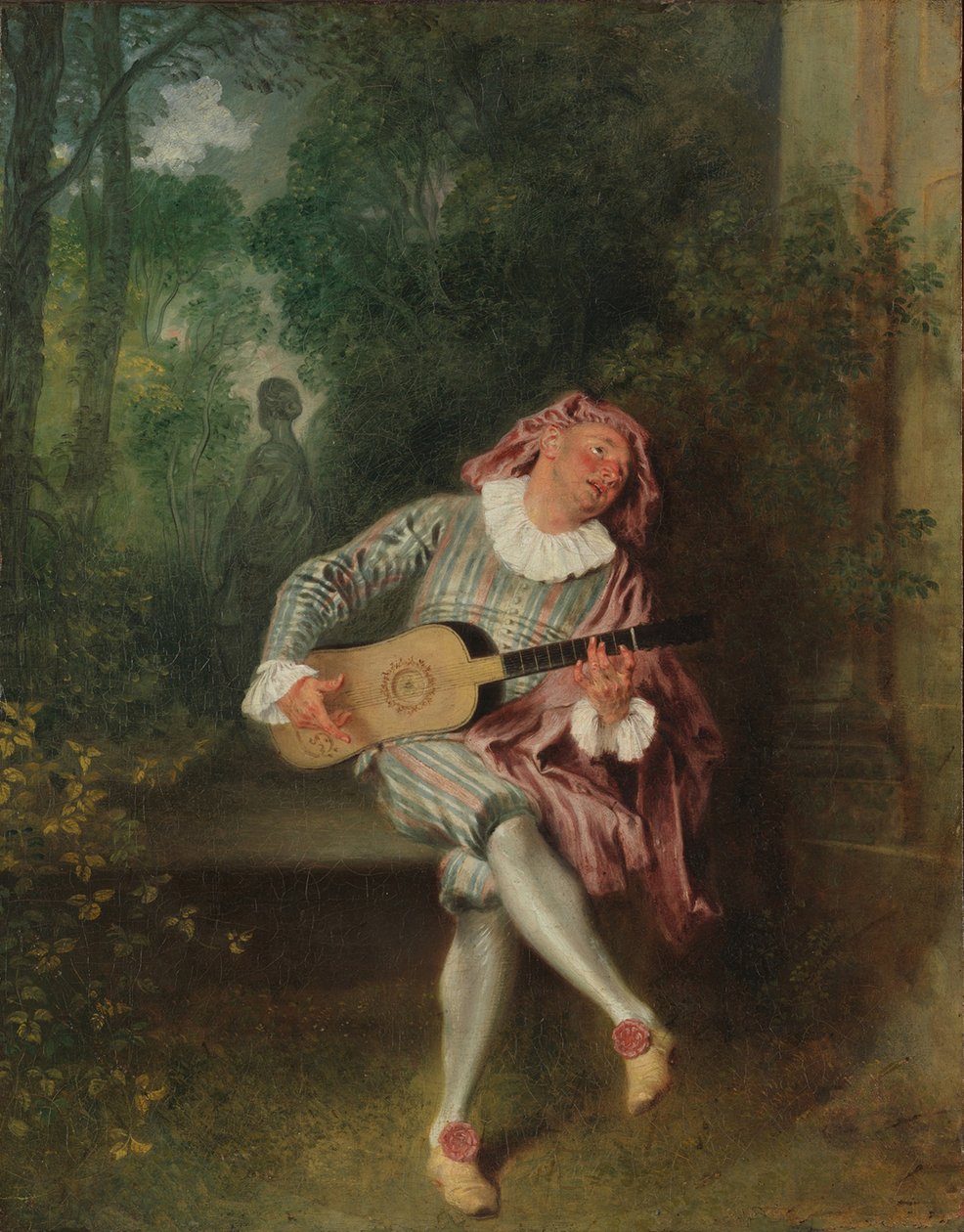 Mezzetin, kolem 1718-20 (olej na plátně) od Jean Antoine Watteau