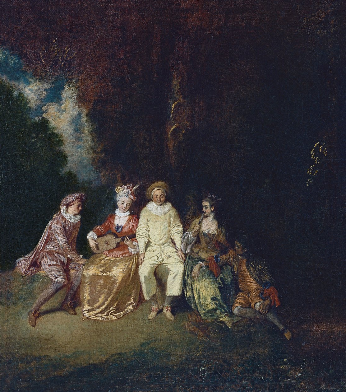 Obsah Pierrot, asi 1712 od Jean Antoine Watteau