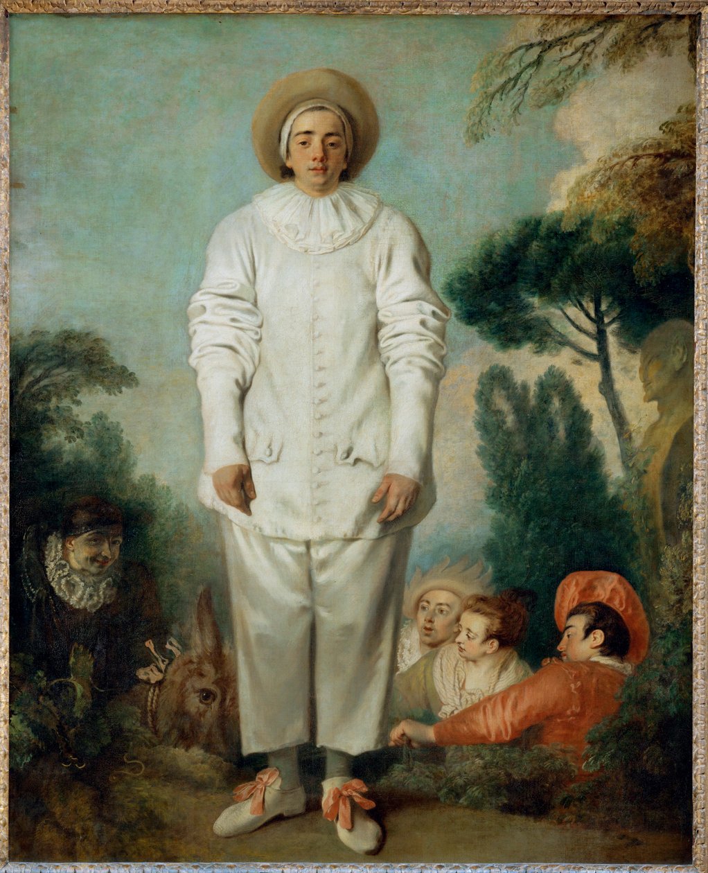 Pierrot, dříve známý jako Gilles ... od Jean Antoine Watteau