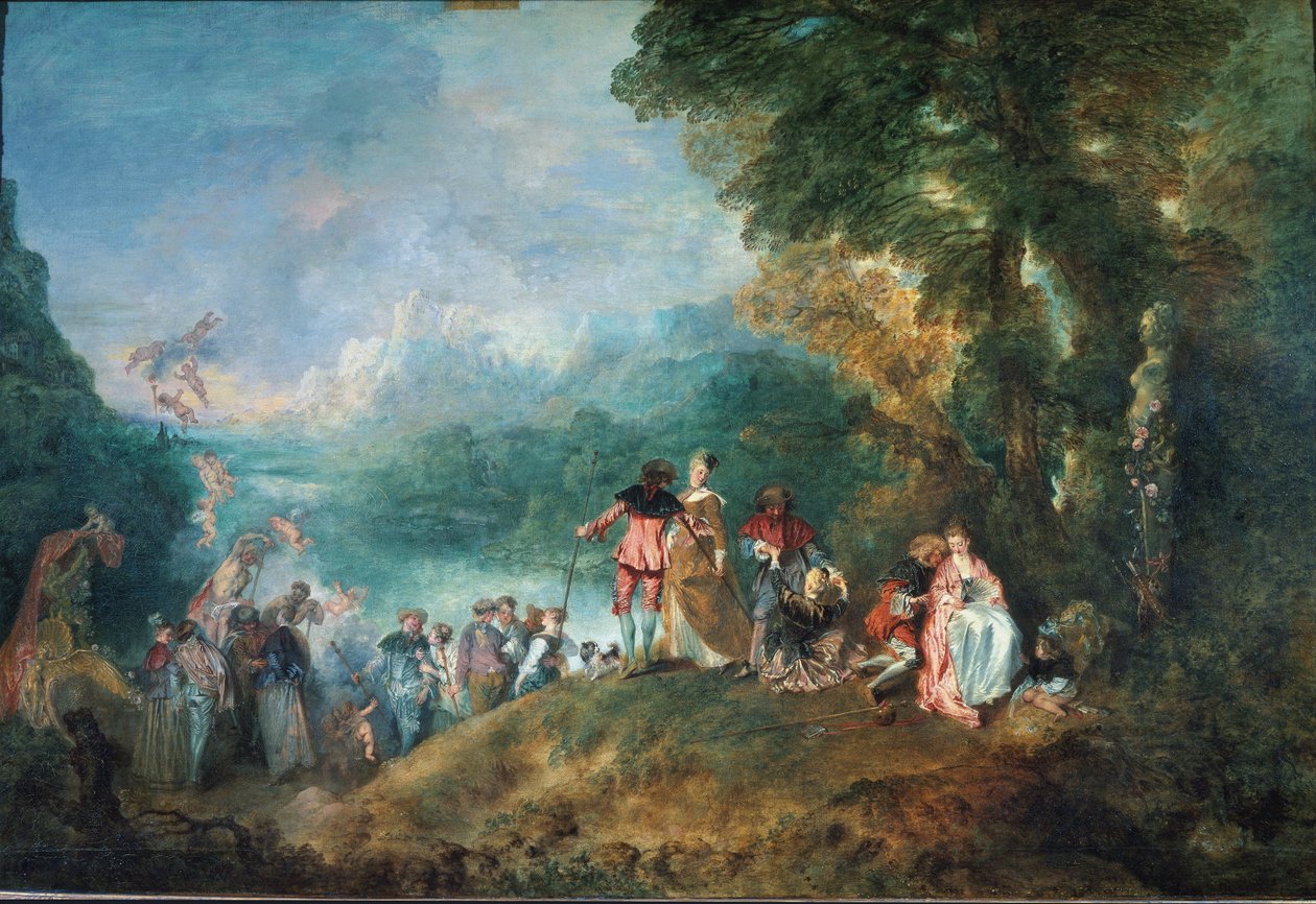 Pouť na ostrov Kýthéra, známá také jako Nástup na Kýthéru od Jean Antoine Watteau