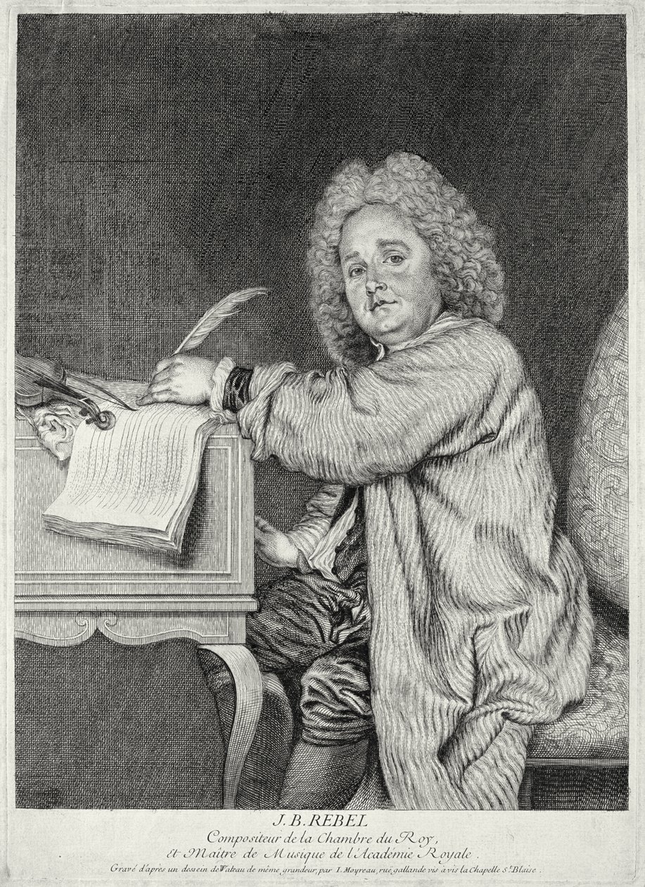 Portrét Jean-Ferryho rebela (1666-1747) vyrytý Moyreauem od Jean Antoine Watteau