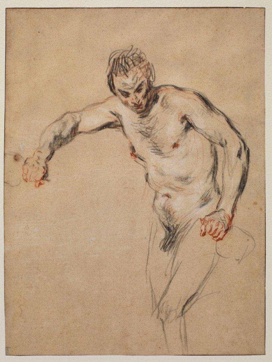 Satyr nalévající víno, 1717 od Jean Antoine Watteau