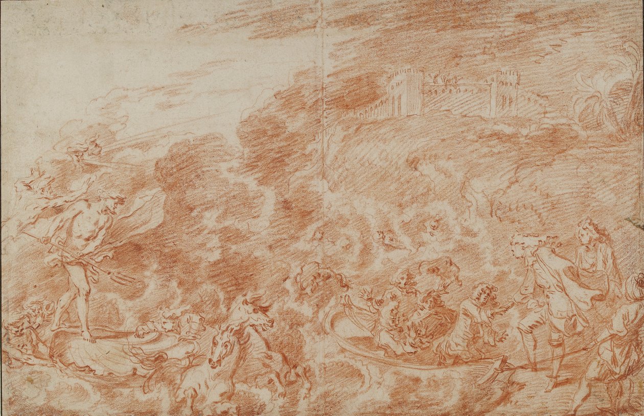 Bouře na moři, 18. století od Jean Antoine Watteau