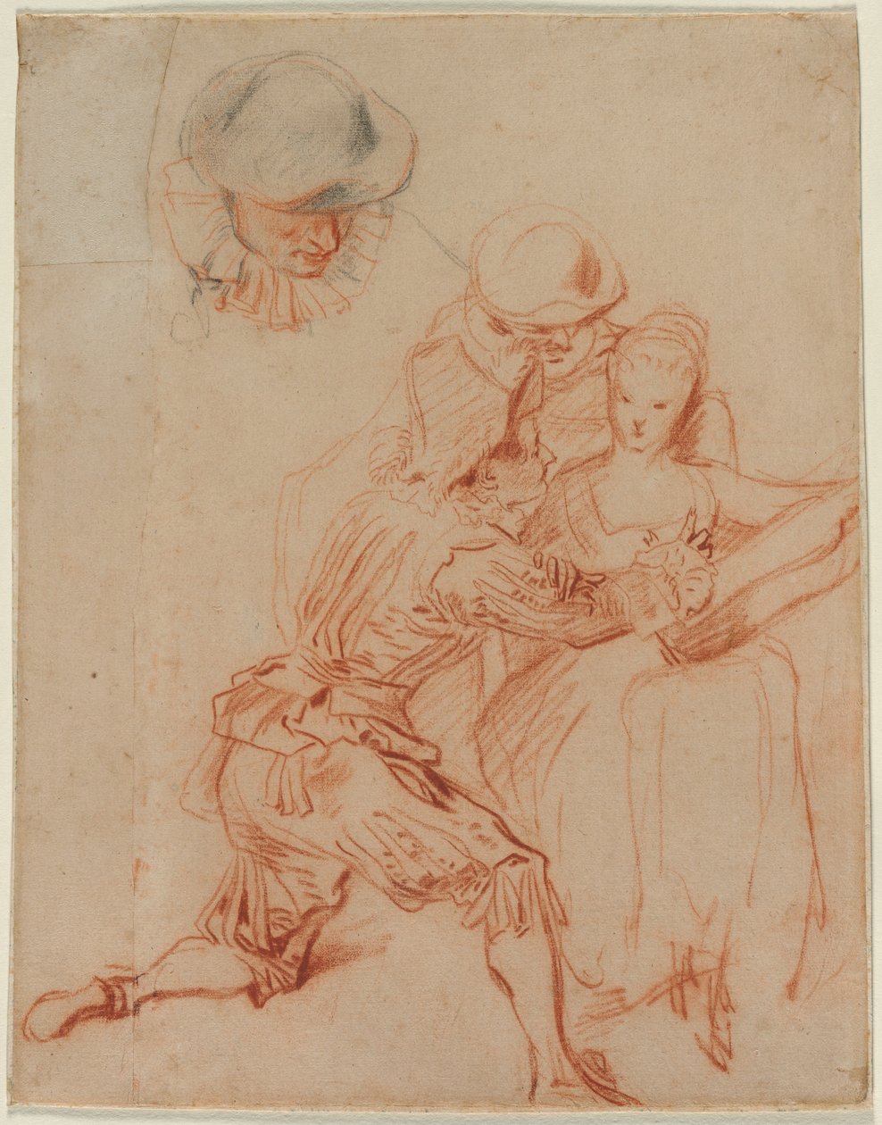 Studie pro Romance Le Conteur, c. 1716. od Jean Antoine Watteau