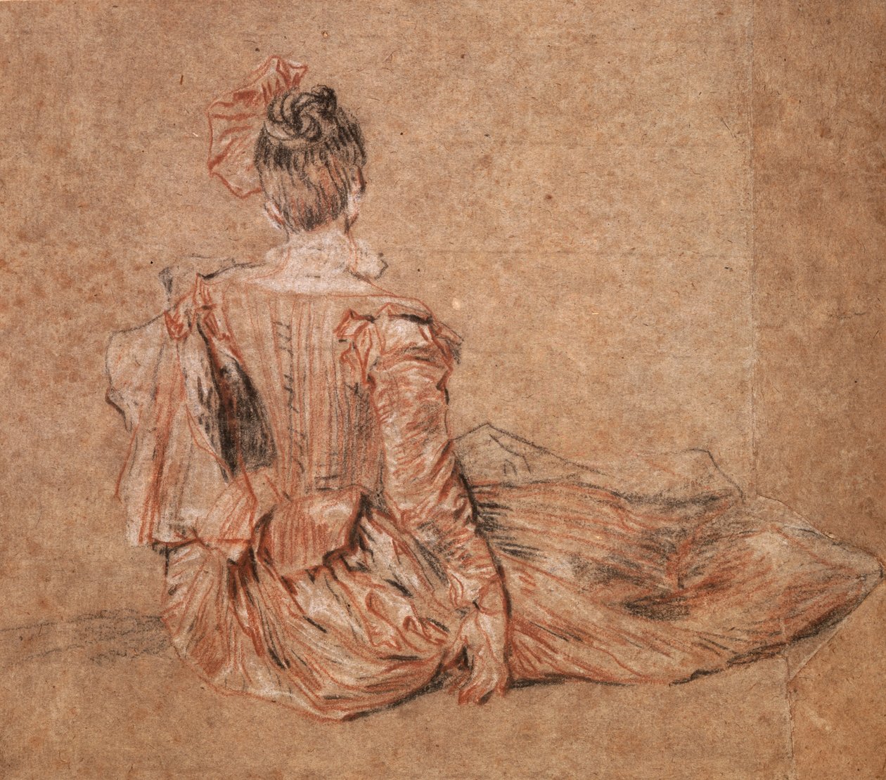 Studie ženy viděné zezadu Jean-Antoine Watteau, 1716-1718. od Jean Antoine Watteau