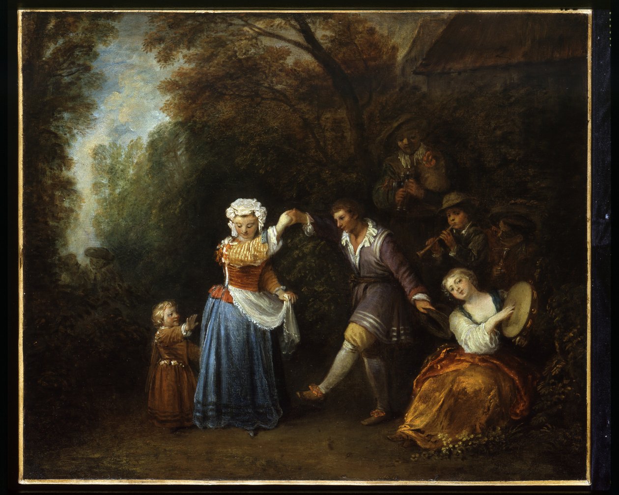 Country Dance (olej na plátně) od Jean Antoine Watteau