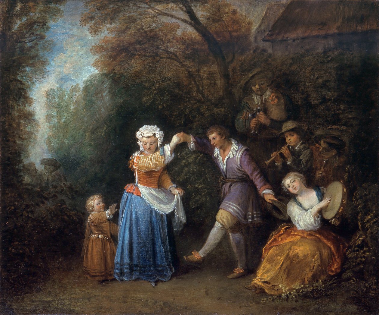 Country tanec od Jean Antoine Watteau