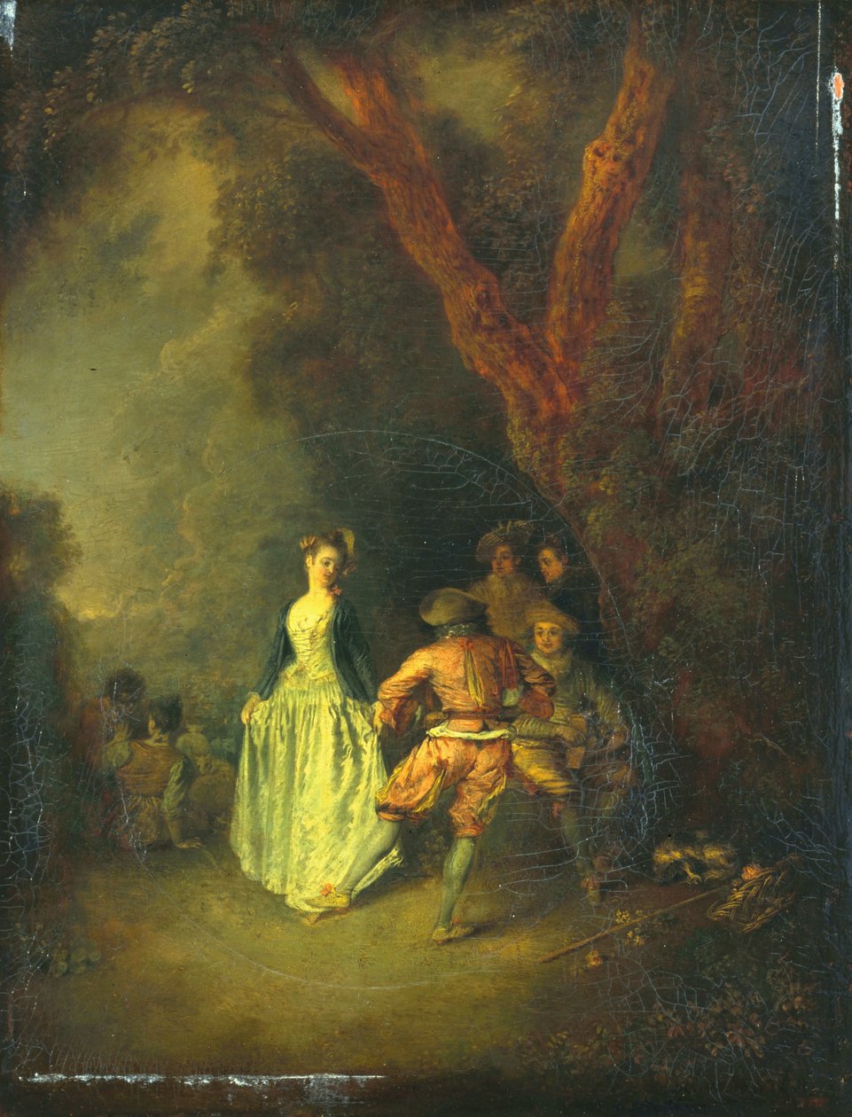 Venkovský tanec, kolem roku 1711 od Jean Antoine Watteau