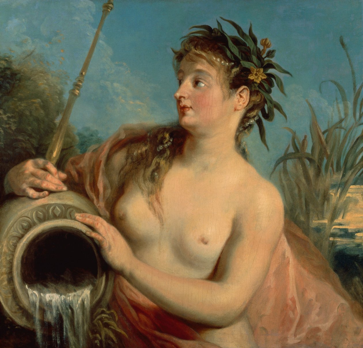 Jarní nymfa (olej na plátně) od Jean Antoine Watteau