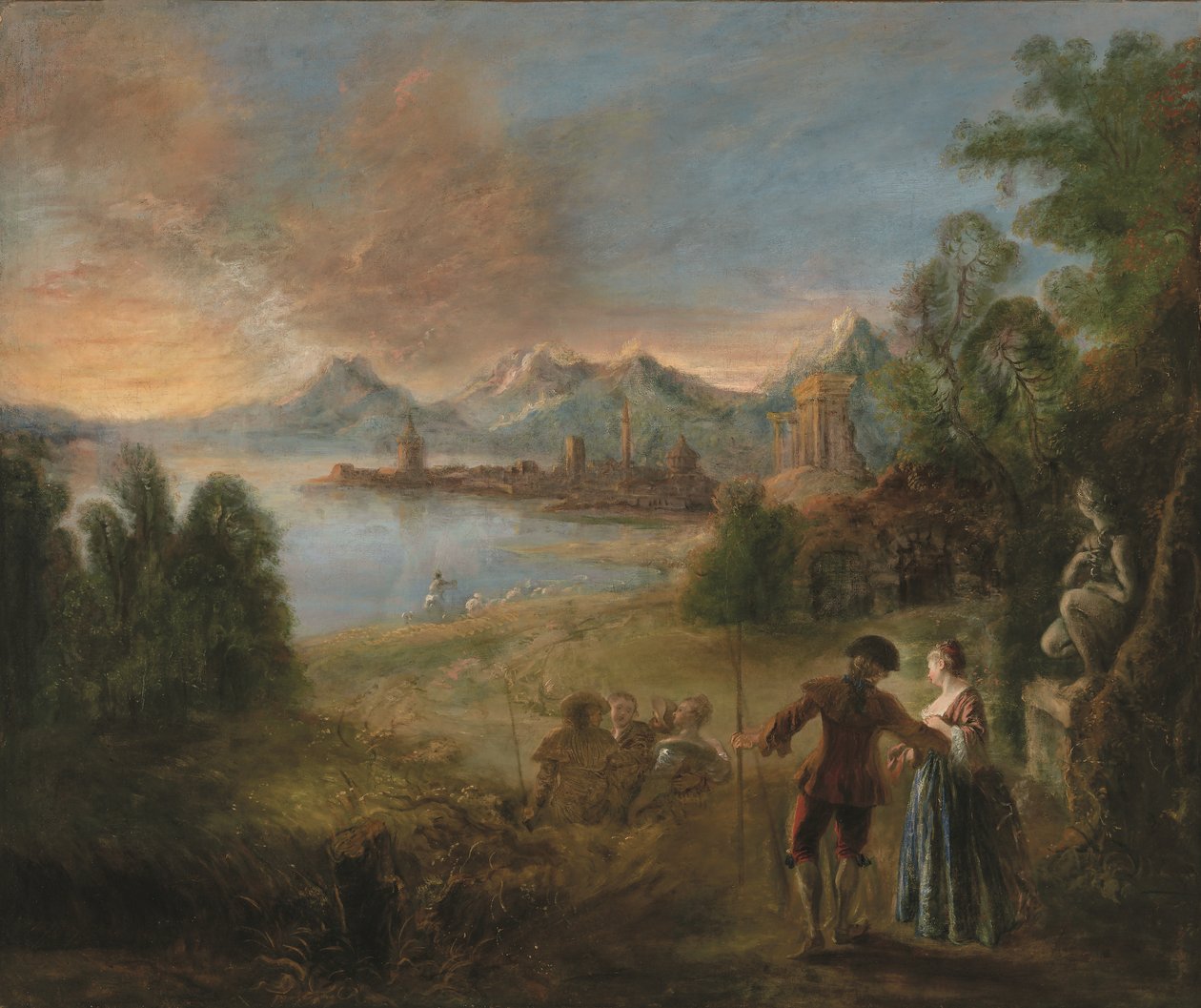 Pouť na ostrov Kythéra (olej na plátně) od Jean Antoine Watteau