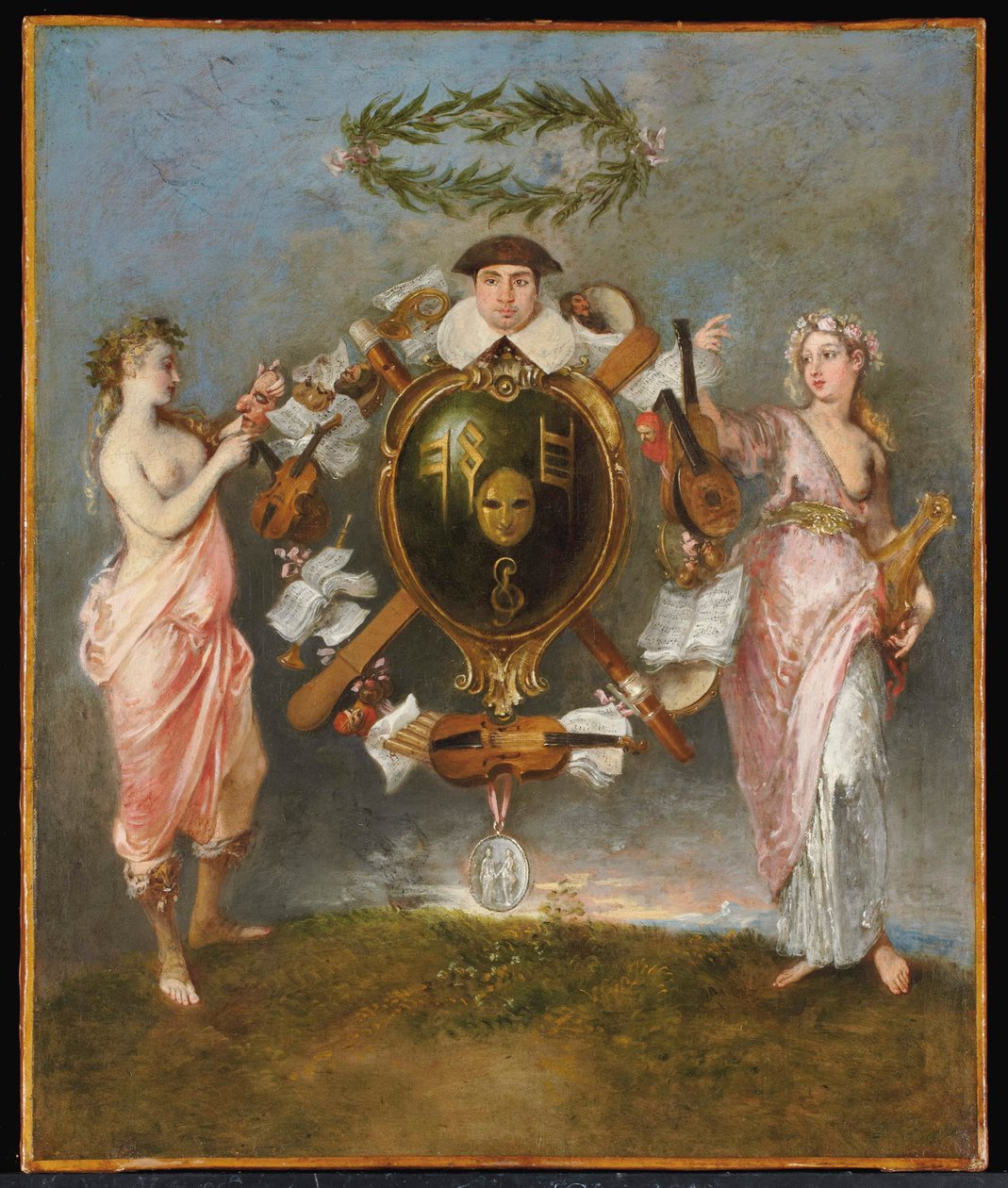 Svaz komedie a hudby od Jean Antoine Watteau