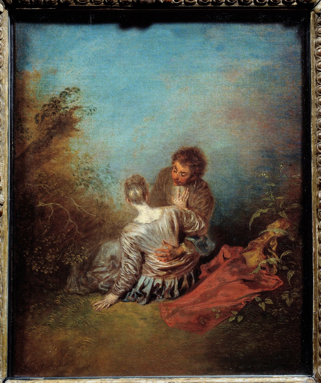 Špatný krok. Obraz Jean Antoine Watteau (1684-1721) od Jean Antoine Watteau
