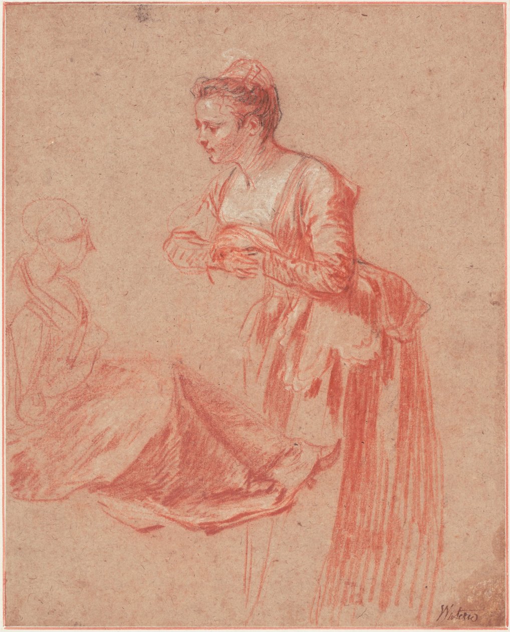 Dvě figurální studie mladé ženy, c. 1716 od Jean Antoine Watteau