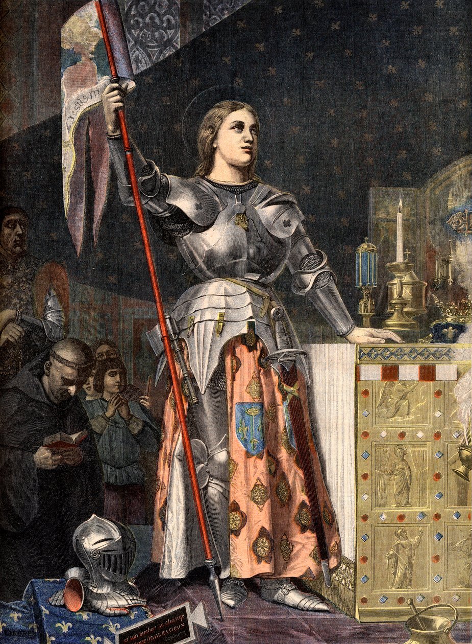 Portrét Johanky z Arku (1412 - 1431) při korunovaci Karla VII. (1429) rytina od Ingrese - Johanka z Arku při korunovaci Karla VII rytina po Ingresovi od Jean Auguste Dominique (after) Ingres