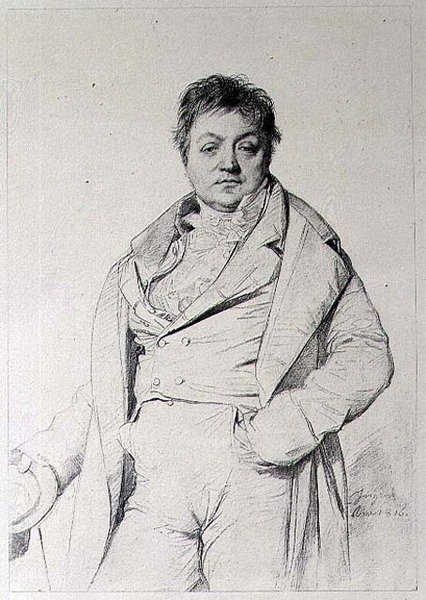 Portrét muže od Jean Auguste Dominique (after) Ingres
