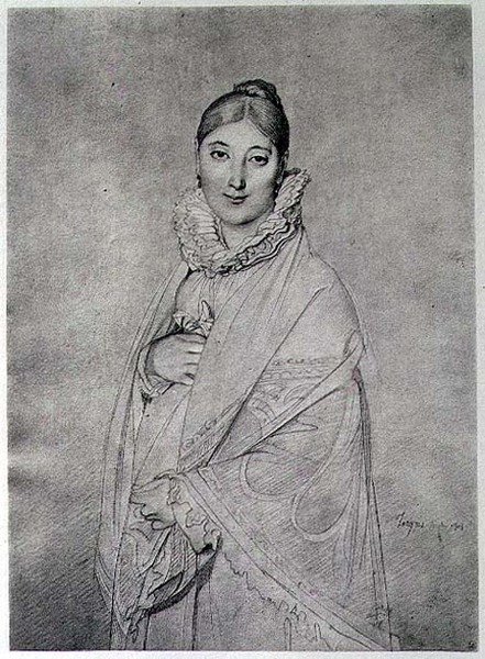 Portrét ženy od Jean Auguste Dominique (after) Ingres