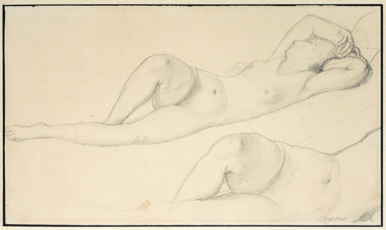 Ležící ženský akt, od Jean Auguste Dominique Ingres