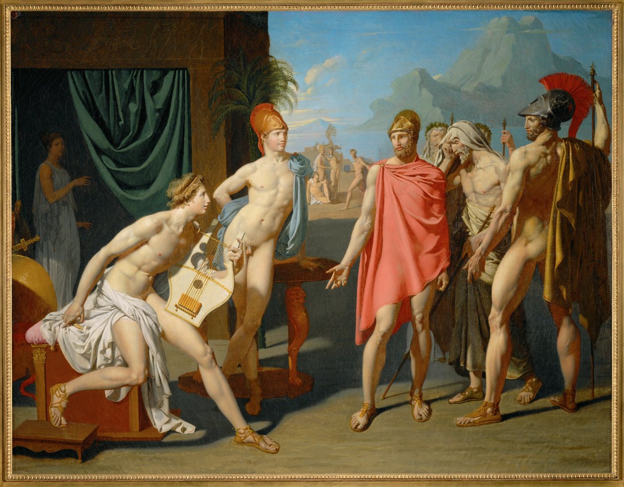Achilles vítá Agamemnonovy vyslance. od Jean Auguste Dominique Ingres