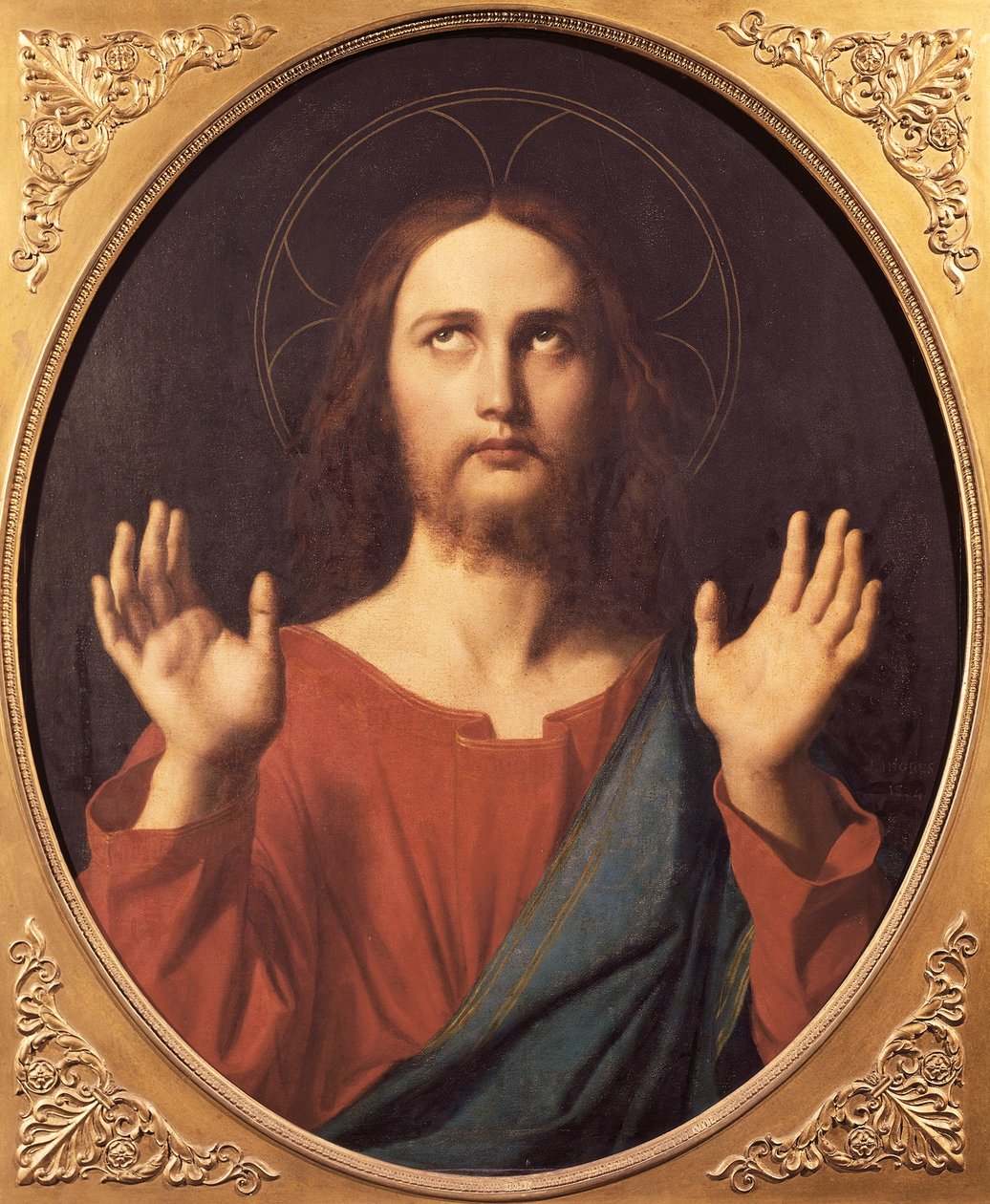 Kristus, Jean Auguste Dominique Ingres (1780-1867), olej na plátně, 80x66 cm. od Jean Auguste Dominique Ingres