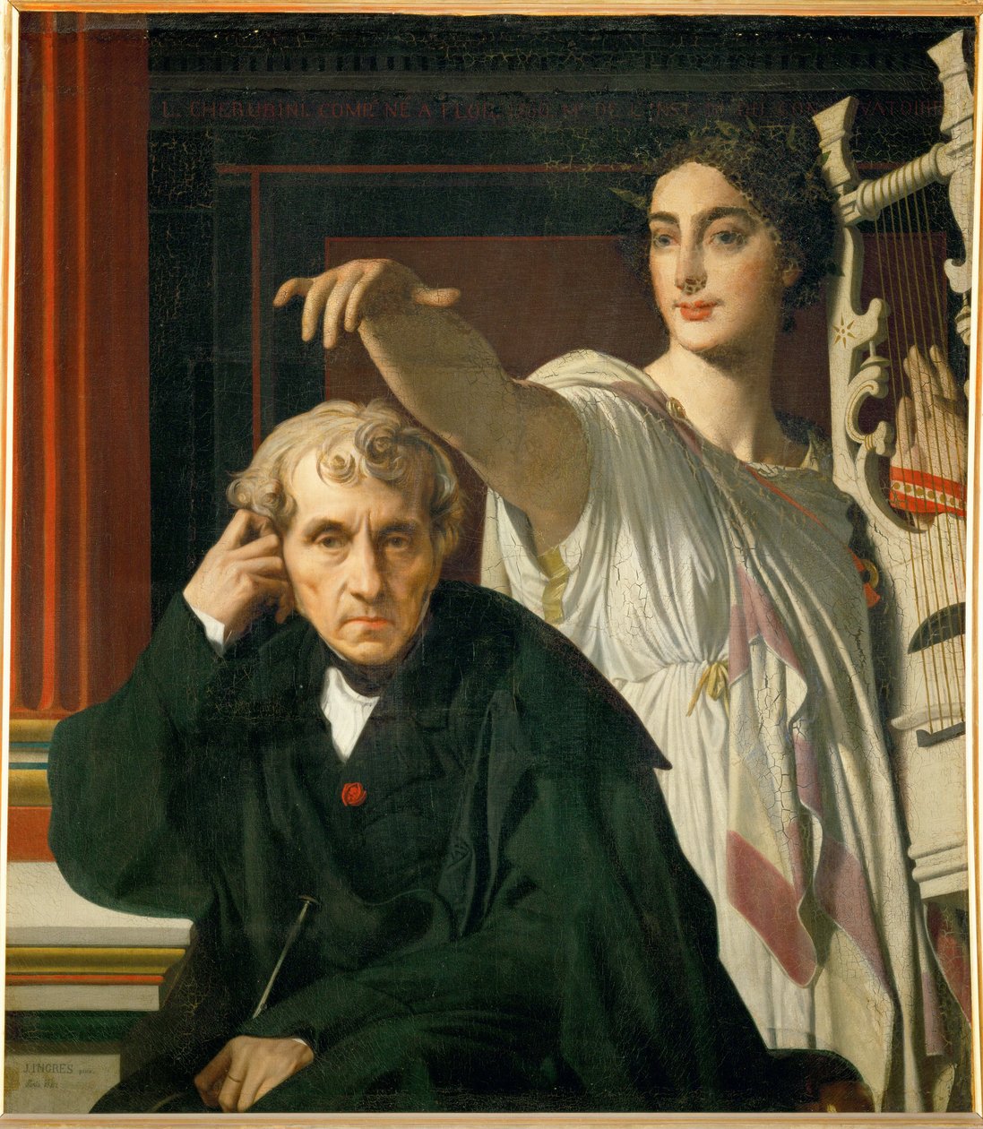 Skladatel Luigi Cherubini a jeho múza ... od Jean Auguste Dominique Ingres