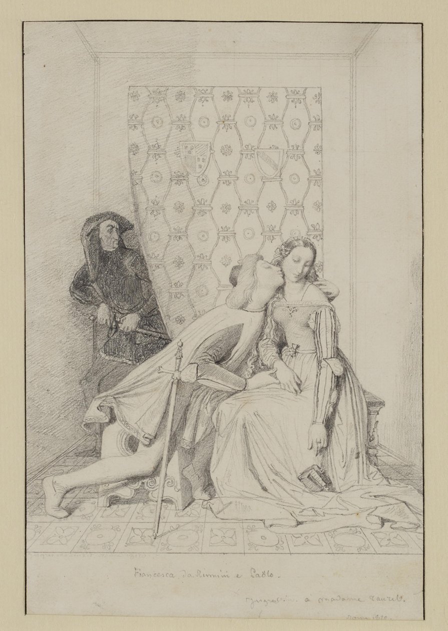 Francesca da Rimini a Paolo od Jean Auguste Dominique Ingres