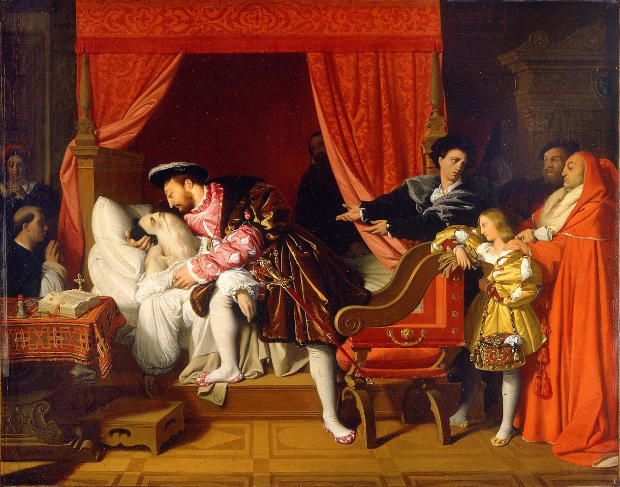 František I. přijímá poslední nádechy Leonarda da Vinciho od Jean Auguste Dominique Ingres