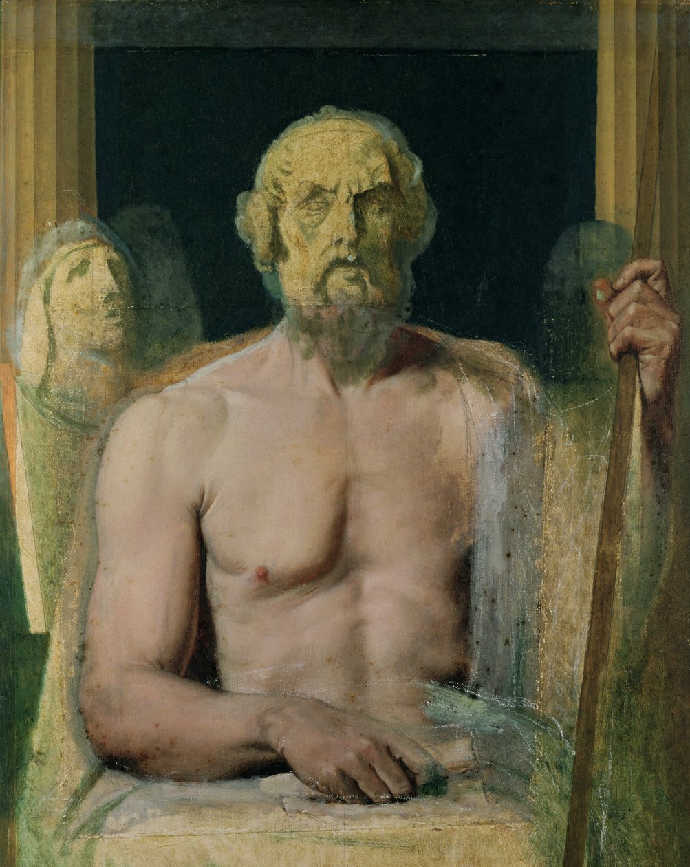 Homer, studie pro The Apotheosis of Homer, 1826-27 od Jean Auguste Dominique Ingres