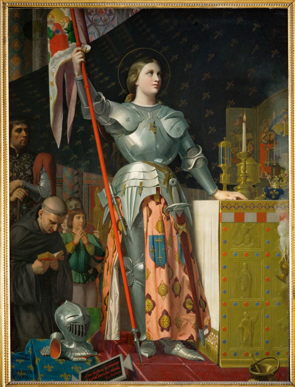Johanka z Arku při korunovaci krále Karla VII. v katedrále v Remeši... od Jean Auguste Dominique Ingres