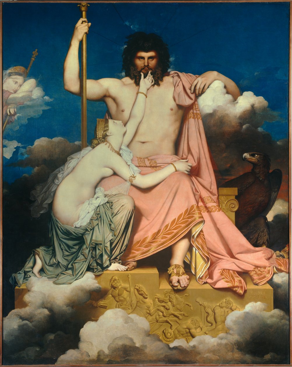 Obraz Jupiter a Thetis od Jean Auguste Dominique Ingres (1780-1867) 1811 Sun. 3,2x2,6 m Aix en Provence, Musee Granet od Jean Auguste Dominique Ingres