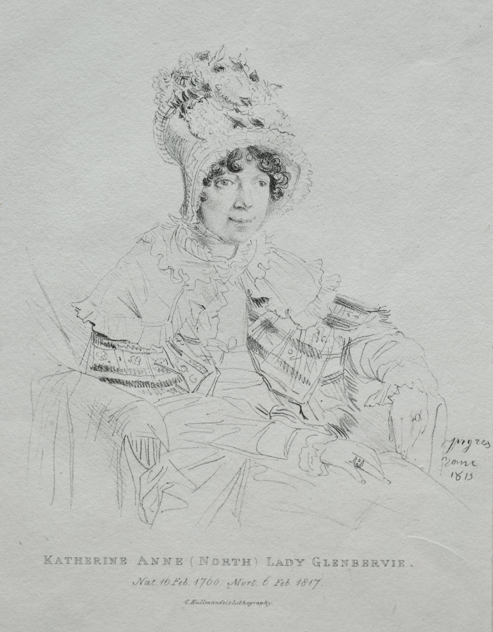 Katherine Anne Lady Glenbervie od Jean Auguste Dominique Ingres