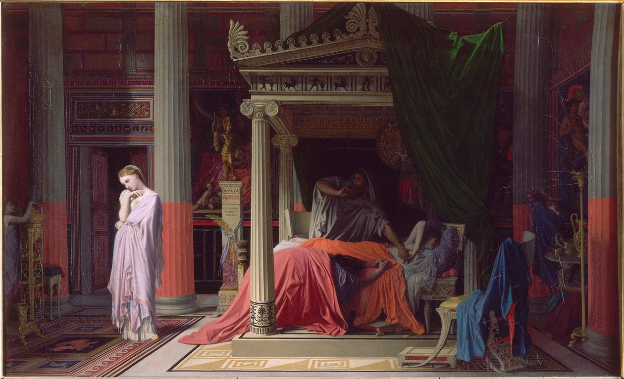 Antiochus choroba, nebo Antiochus a Stratonice od Jean Auguste Dominique Ingres