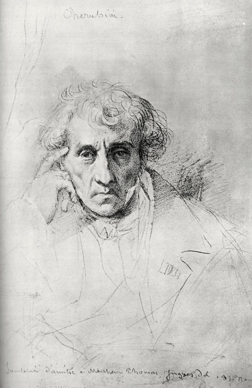Luigi Cherubini 1760-1842, italský skladatel, 1830. od Jean Auguste Dominique Ingres