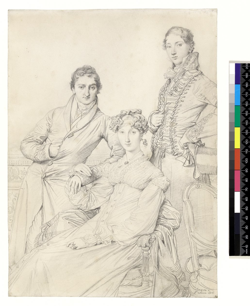Pan a paní Woodheadovi s reverendem Henrym Comberem jako mládí, 1816 od Jean Auguste Dominique Ingres
