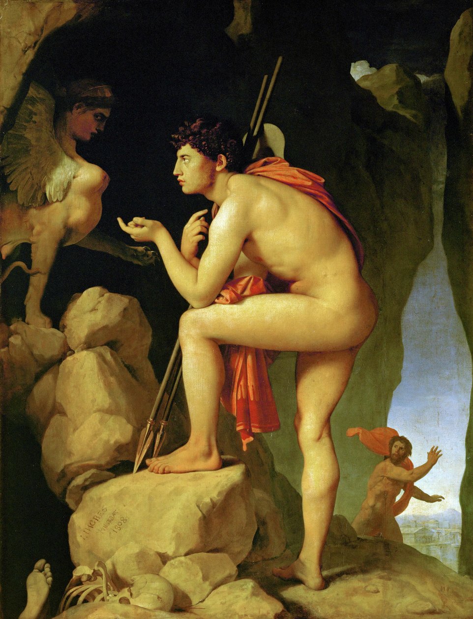 Oidipus řeší hádanky sfingy... od Jean Auguste Dominique Ingres