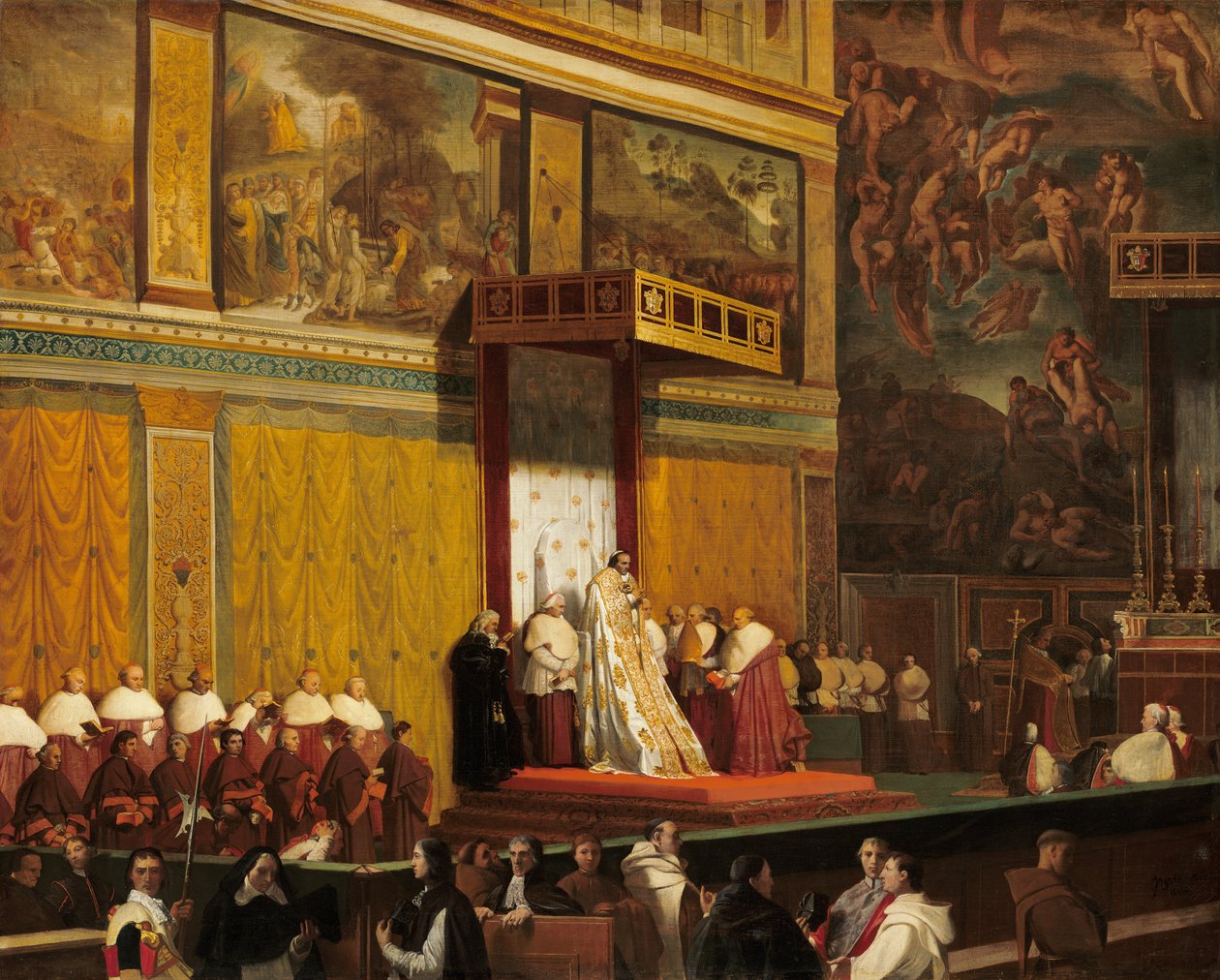 Papež Pius VII. v Sixtinské kapli, 1814 od Jean Auguste Dominique Ingres