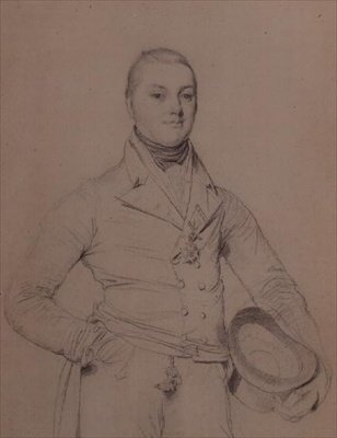 Portrét admirála sira Fleetwooda Broughton Reynolds Pellew (1789-1861) od Jean Auguste Dominique Ingres