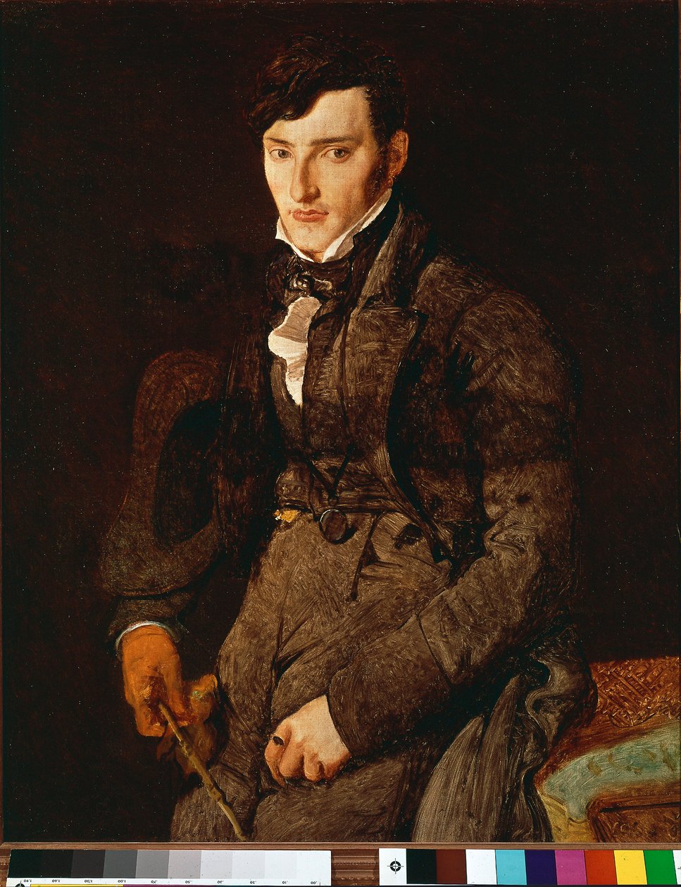 Portrét Jean Pierre Francois Gilibert. Nedokončený obraz zobrazující malířova přítele z dětství, kterému psal mnoho dopisů. Obraz Jean Auguste Dominique Ingres od Jean Auguste Dominique Ingres