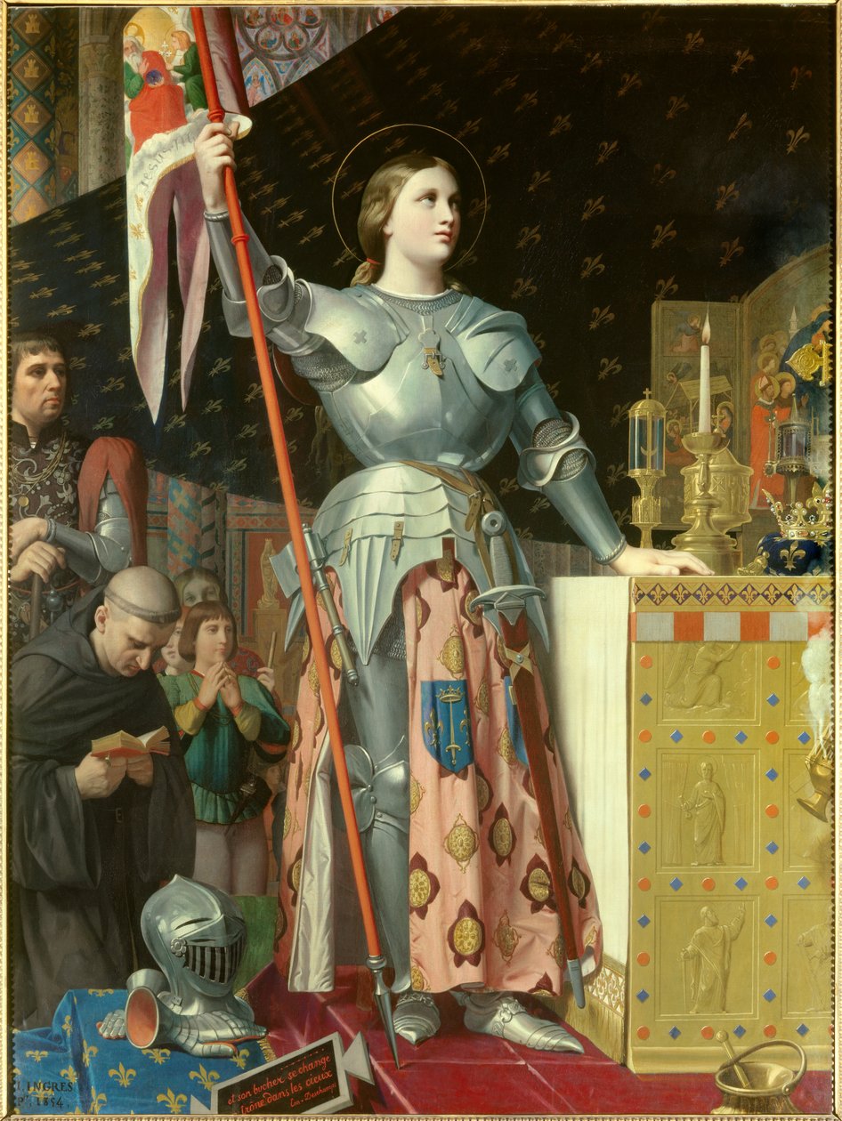Portrét Johanky z Arku (1412 - 1431) v Sacre of Charles VII (1429) - obraz Jean-Auguste-Dominique Ingres (1780-1867) od Jean Auguste Dominique Ingres