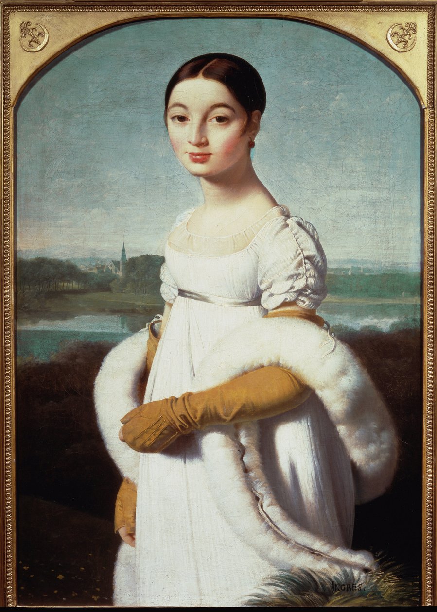 Portrét mademoiselle Caroline Riviere - olej na plátně od Jean Auguste Dominique Ingres