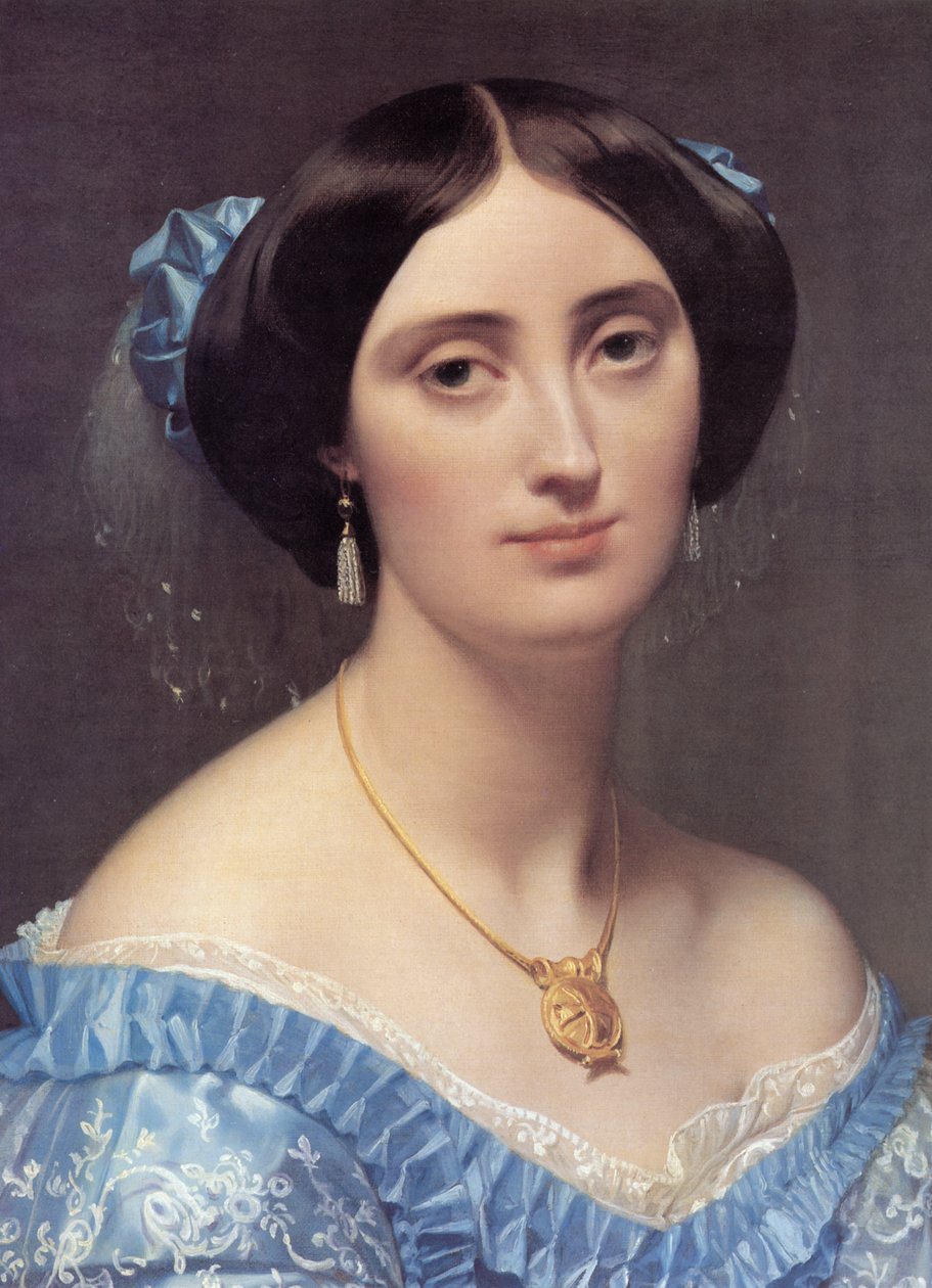 Portrét princezny Albert de Broglie (detail) od Jean Auguste Dominique Ingres
