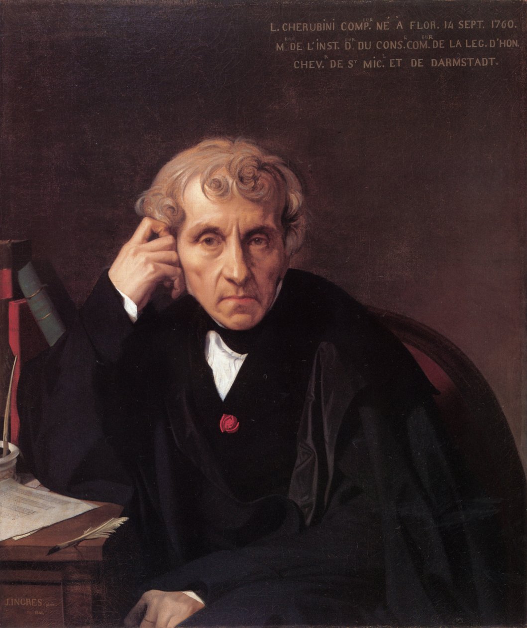 Portrét skladatele Luigiho Cherubiniho 1760-1842, 1841 od Jean Auguste Dominique Ingres